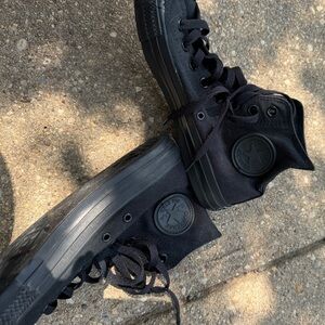 All Black Converse Chuck Taylor High Top Canvas Shoes